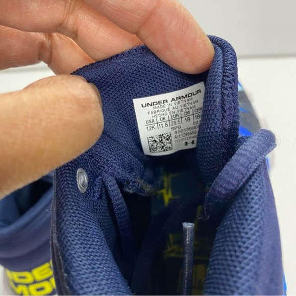 Under Armour Kids Blue B65 X Level Sneaker Shoes Size 12US - Picture 6 of 11